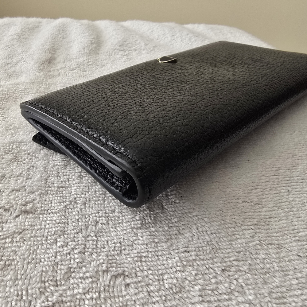kate spade Black Pebbled Leather Long Wallet with Gold Heart Accent - Picture 4 of 6
